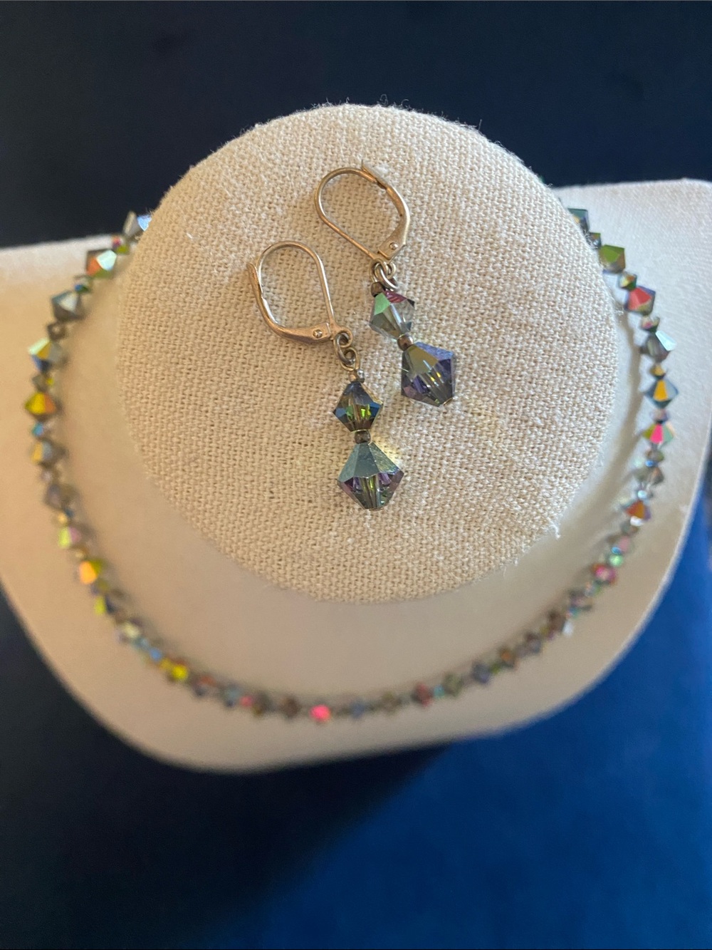 Aurora Borealis Crystal Necklace & Earrings Set